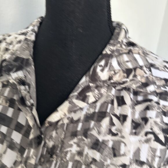 Apt. 9 Women's Blouse Size Large Sleeveless Button Up Collar Geometric Print Y2K - Picture 2 of 12